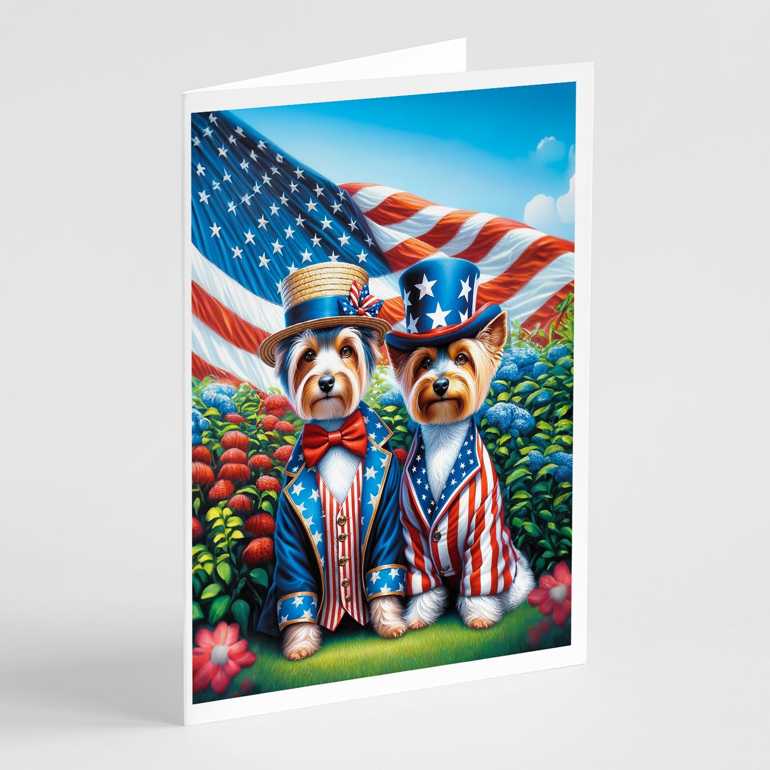 All American Silky Terrier Greeting Cards Pack of 8-0