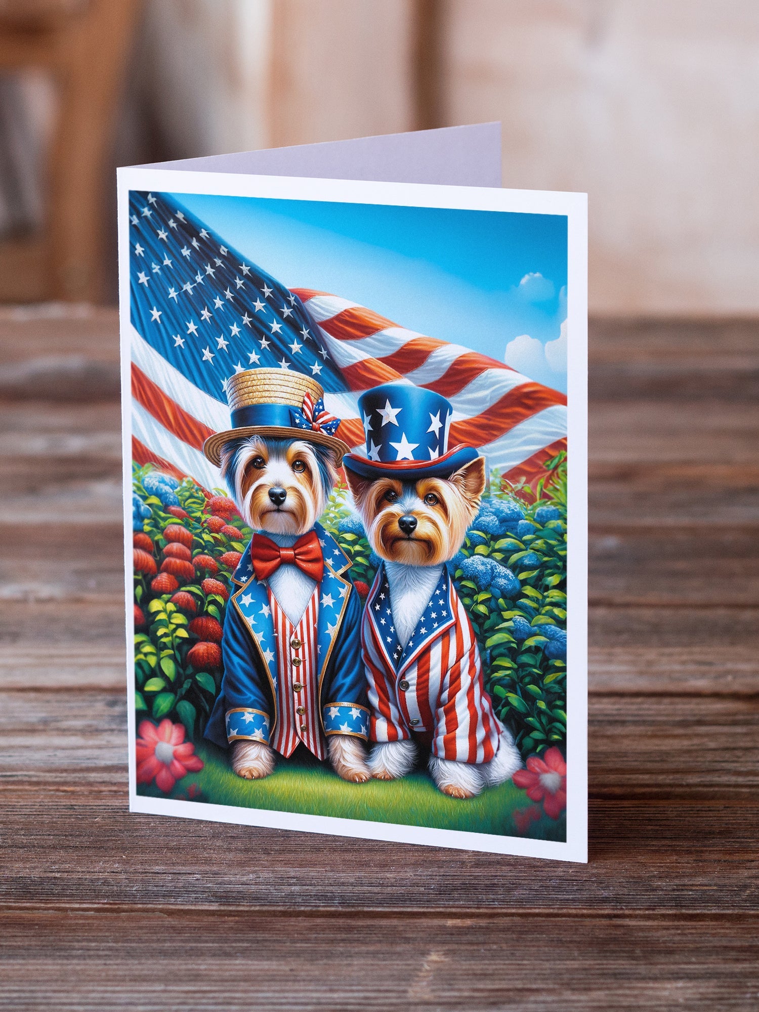All American Silky Terrier Greeting Cards Pack of 8-1